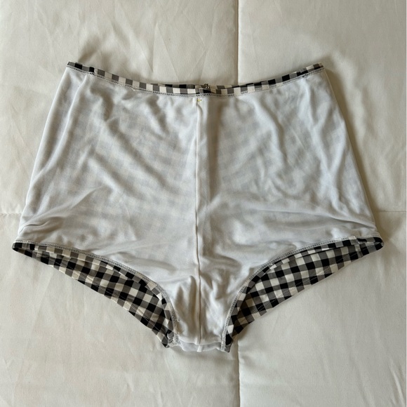 Betsey Johnson Gingham High Waisted Boyshort Bikini Bottoms - Picture 14 of 16
